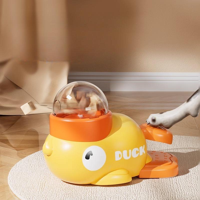 Dog Self-hi To Relieve Boredom and Leak Food Toy, Small Yellow Duck Freeze-dried Transmitter, Interactive Cat Toy