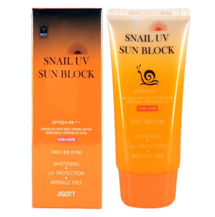 Jigott Schneckensonnenschutzcreme LSF 50+ – Feuchtigkeitsspendender Sonnenschutz