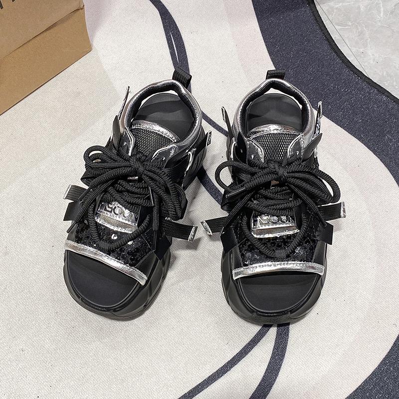 Fashion 9CM Summer Women's Sandals Fashion High Heel Slope Heel Platform Open Toe Women's Sandals