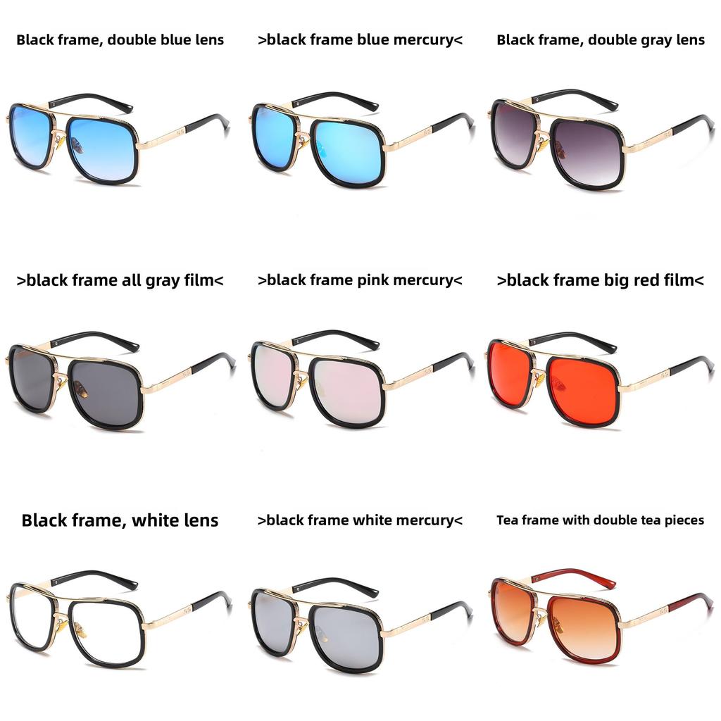 Metal Frame Square Sunglasses With Uv400 Protection For Outdoor Fashion And Parties