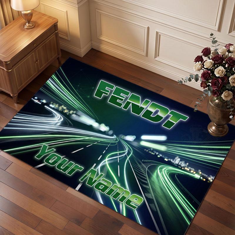 Tappeto in Cristallo Vellutato Personalizzato Fendt, Tappeto Morbido Antiscivolo con Testo Nome Personalizzato per Soggiorno Camera da Letto