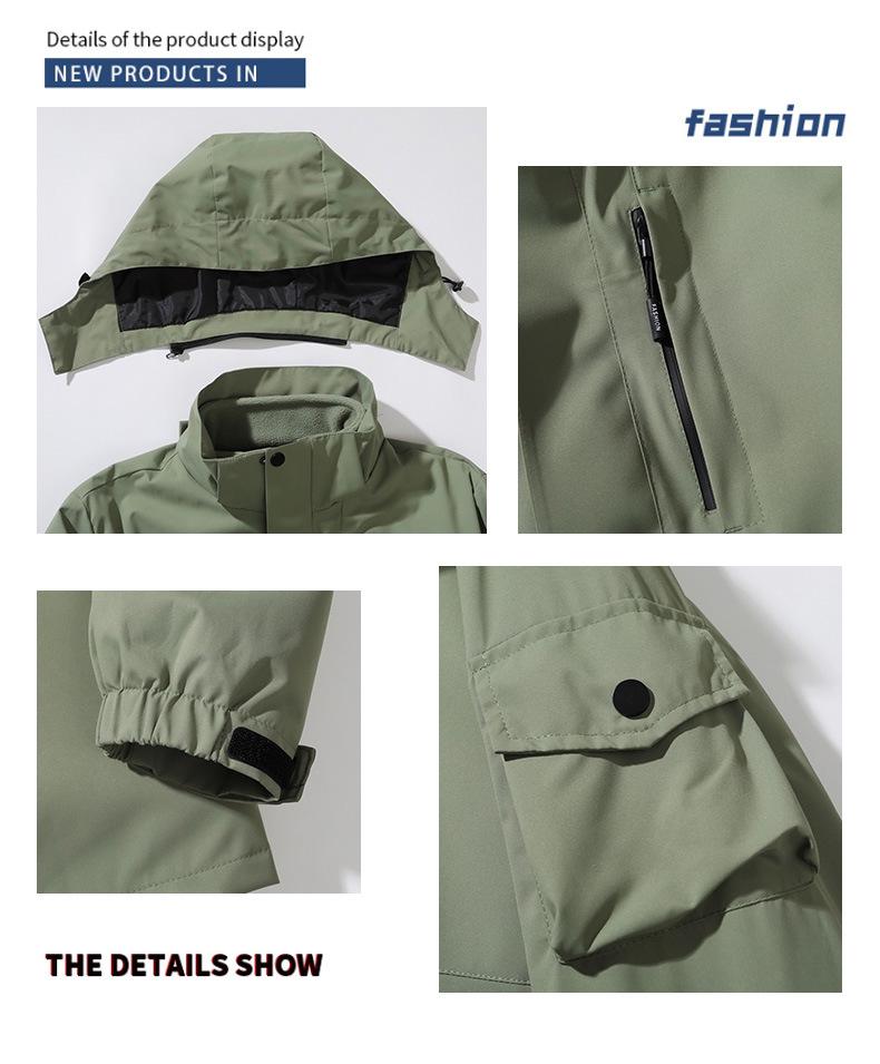 Men's 3-in-1 Waterproof Windproof Jacket for Outdoor Activities - Spring to Winter 2024