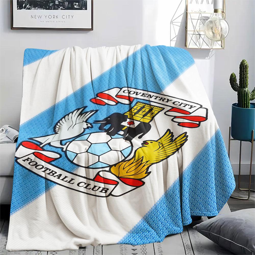 Coventry City FC Printed Flannel Blanket, Soft Throw for Bedroom Sofa, Washable, Christmas Present, Great Gift.