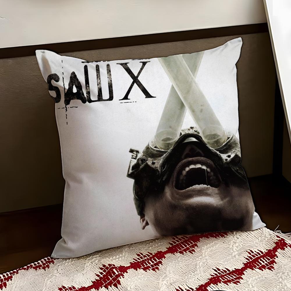 Horror Movie SSaw X Cushion Cover Reversible Soft Durable Pillow Cover Home Car MultiScene Use for Daily Comfort