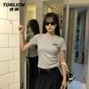 TonLion Women's Slim-Fit Letter Graphic Short Sleeve T-Shirt