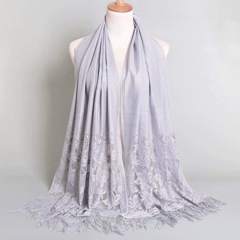 Low Moq Ethnic Printing Tassels Lace Polyester Chiffon Scarf Sun Protection Shawl Travel Nice Women Fashion Dresses for Ladies