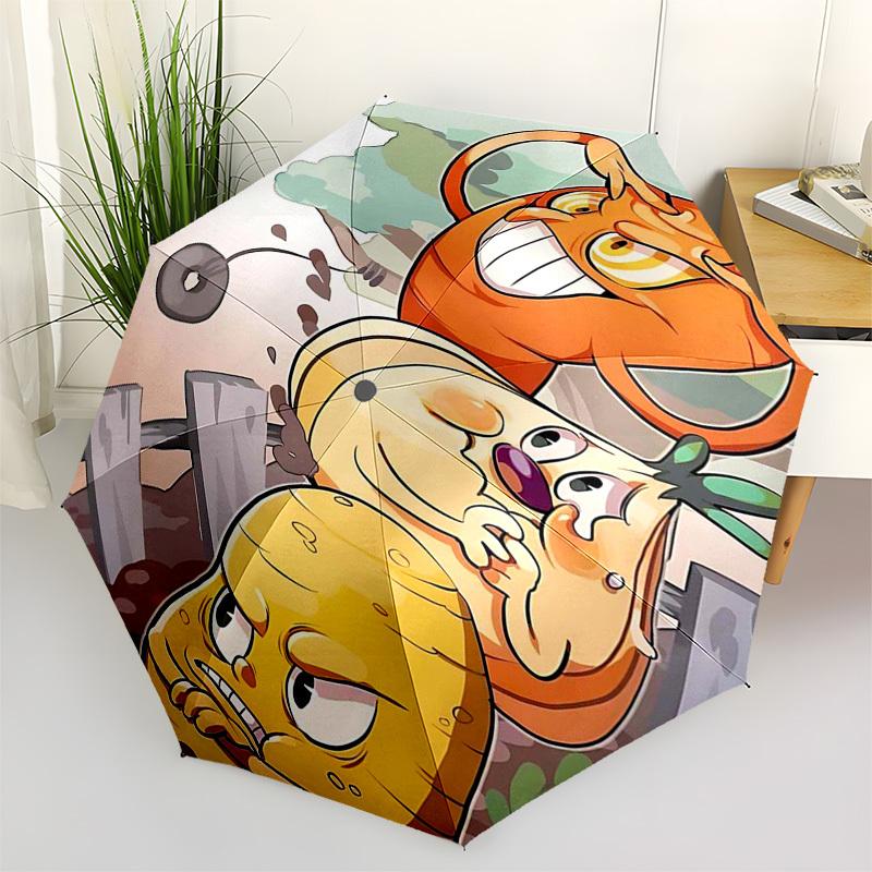 

1pc Cartoon Character Outdoor Umbrella - Automatic Opening/Closing, 3-Fold Design with 8-Bone Iron Frame, Perfect Gift for Fans, Travelers, Daily Use,