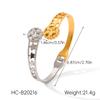 Gold and Silver Two-tone Stainless Steel Star Bangle, Instagram Style Wide Band Titanium Steel Open Bracelet