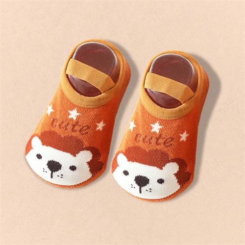 Spring Newborn Socks Kids Anti Slip Floor Socks With Rubber Soles Autumn Baby Boy Girl Cartoon Printed Comfortable Socks 0-3Yrs