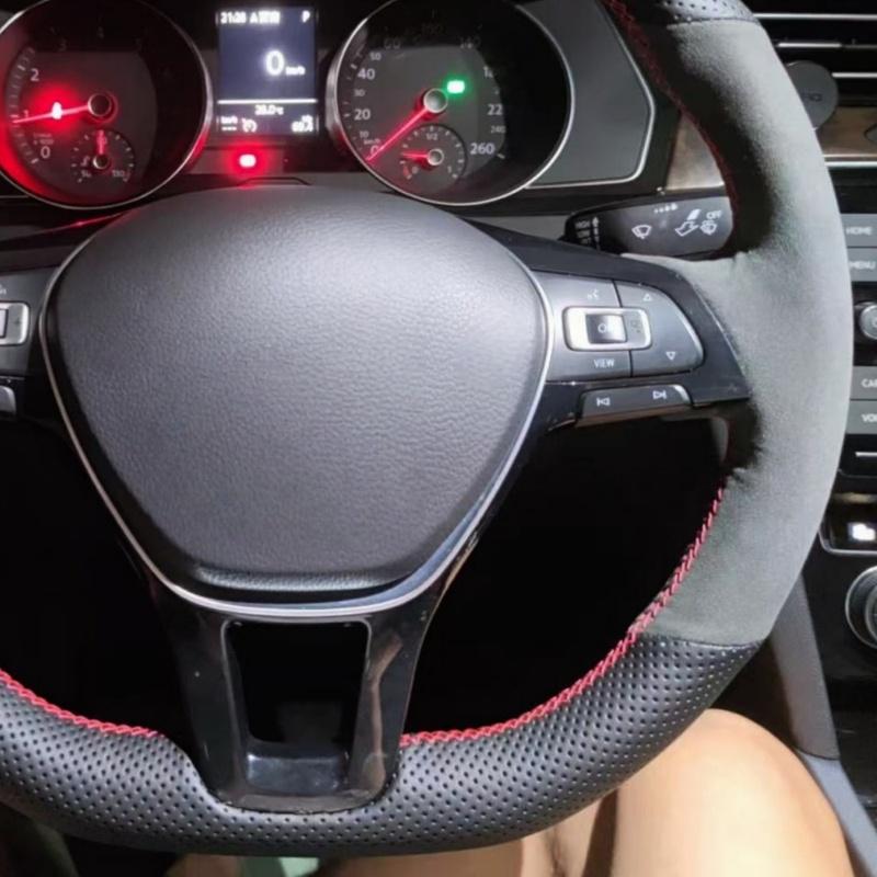 Car Steering Wheel Braid Cover Non-Slip 100% Fit For Volkswagen VW Golf 7 Mk7 Touran Up Car Products Steering Wrap