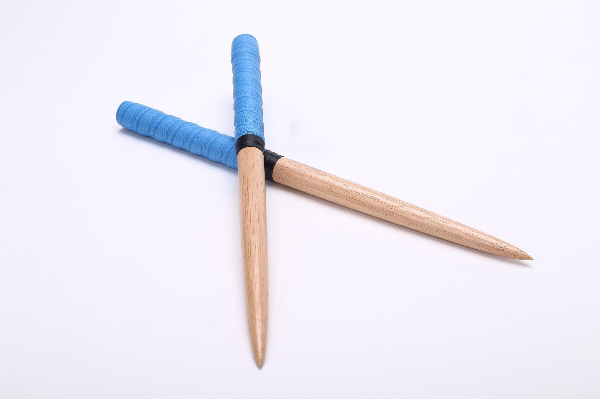 

[Gekirin] Glossy, Flexible Wooden Bat with Tapered Roll, Blue. Made from rubberwood (wood bat material) for superior rebound 20mm diameter, 350mm