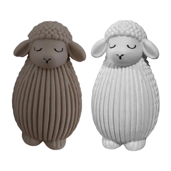 3D Printed Sheep Statue Small Sheep Figurine with Ribbed Texture Decorative Lamb Tabletop Ornament for Desk Bedside Home Decor