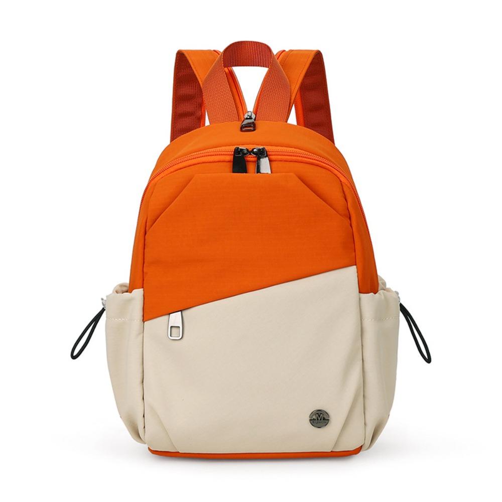 

Студенческий школьный рюкзак большой вместимости в корейском стиле, нейлоновая наплечная сумка, портативный женский рюкзак для улицы оранжевый