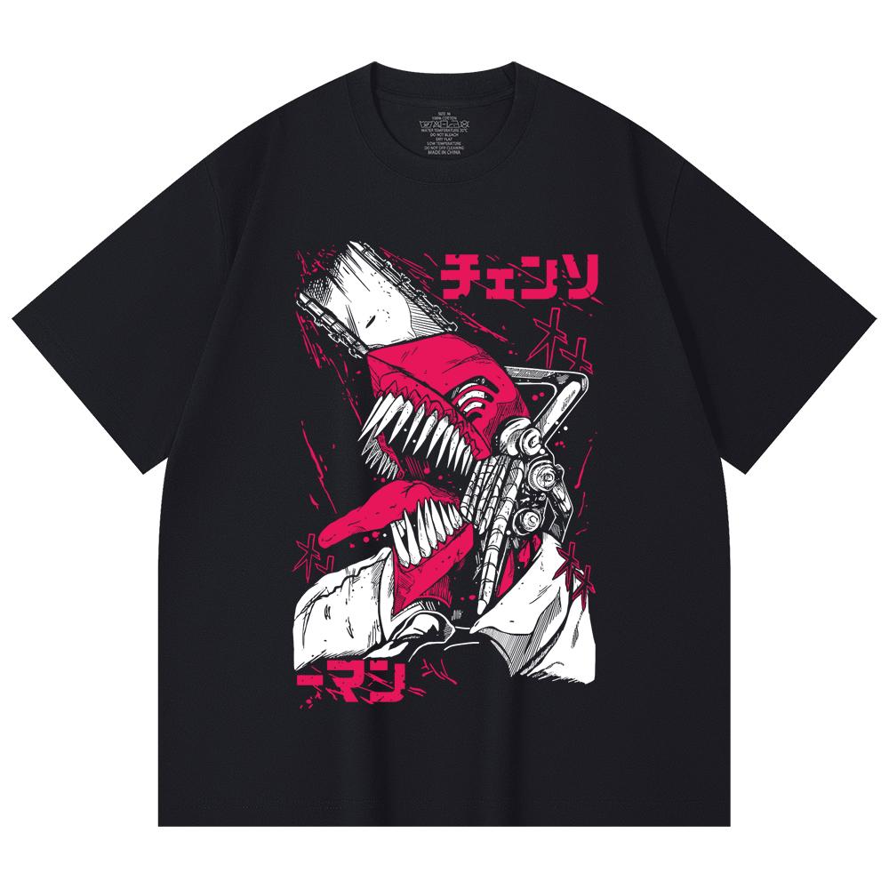 230 Gsm 100% Cotton Chainsaw Man V16 Denji Print Unisex Heavy Cotton T Shirt