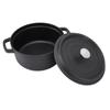 Cast Iron Pot Dual Loop Handle 24cm Uncoated Dutch Oven Flat Bottom for Soup Stew