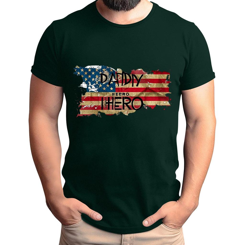 Tricou pentru bărbați cu imprimeu steag, Top lejer casual cu mânecă scurtă pentru bărbați