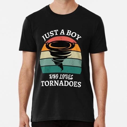 Womens Just A Boy Who Loves Tornadoes Tornado Meteorologist S-5XL USA T-shirt 2XL