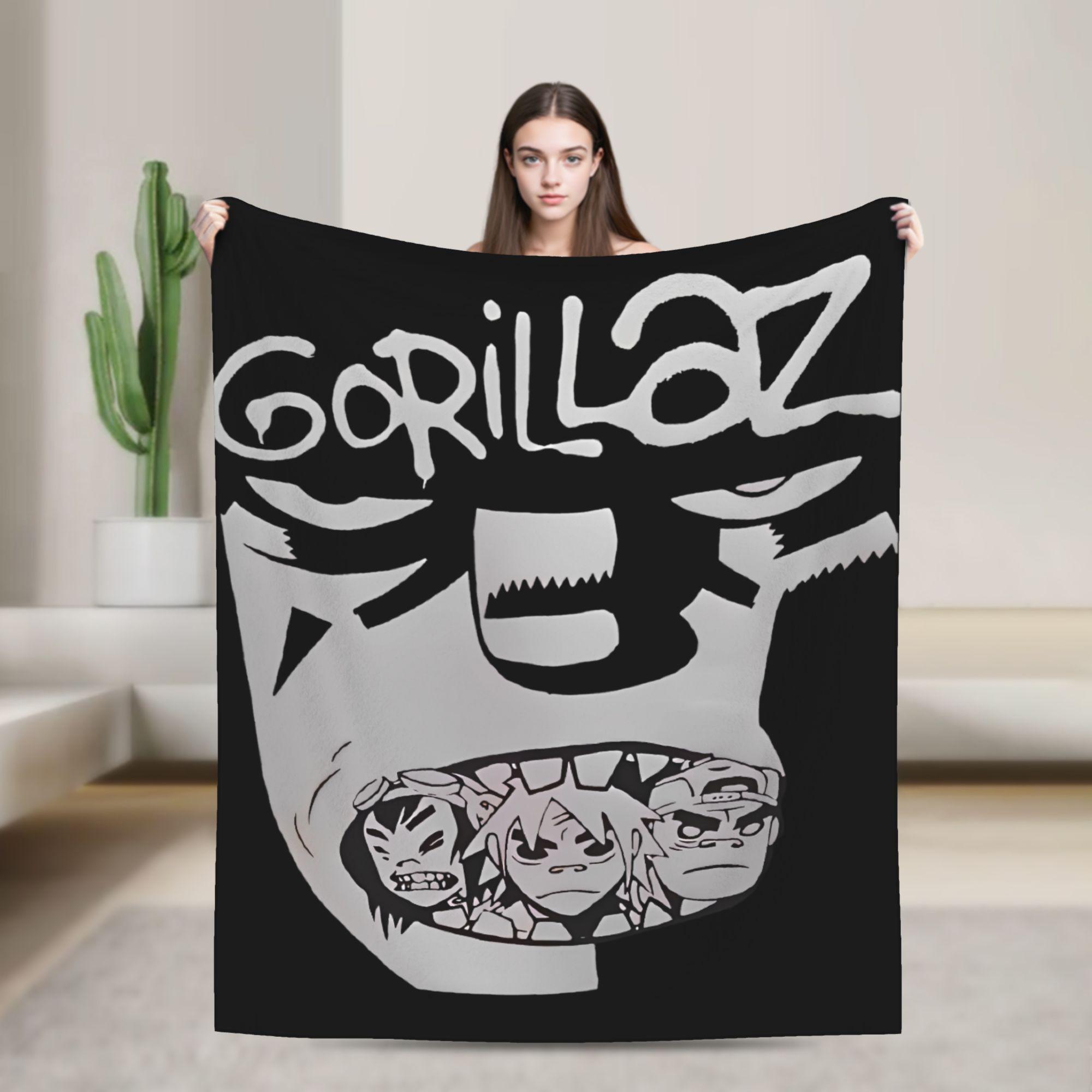 Music Band Gorillaz Warm Soft Blanket  Camping Plush Throw Blanket Novelty Outdoor Flannel Bedspread Sofa Bed Cover 75x90cm