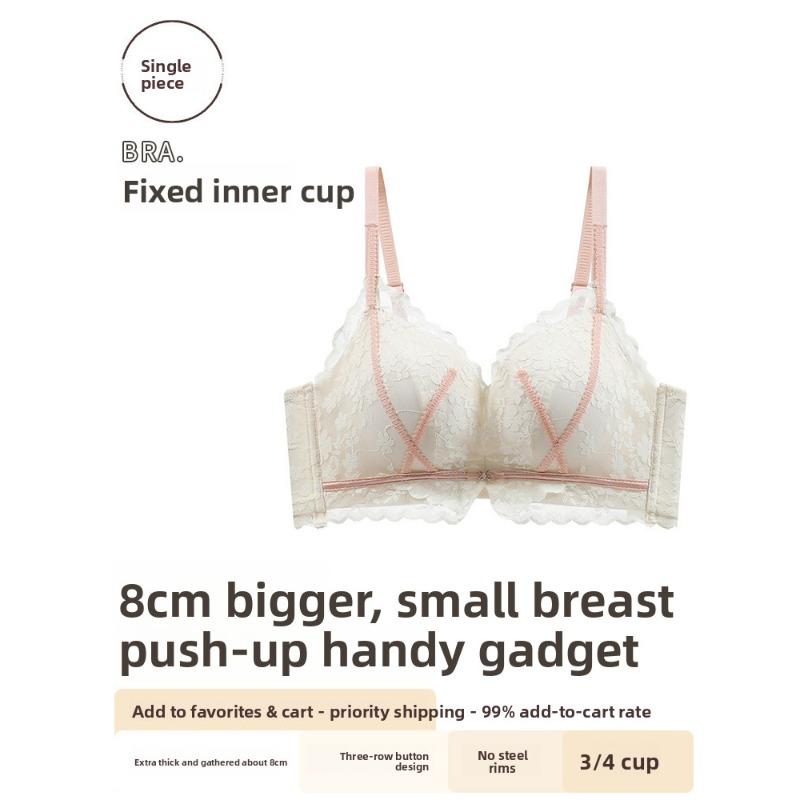 Female Summer Sexy Lace Small Bosom Gathers To Show Big Close Assistant Milk To Prevent Drooping Underwear