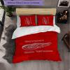 Detroit Red Wings Pattern Microfiber 3Pcs Bedding Set Decor Duvet Cover Set For Bedroom Home Use