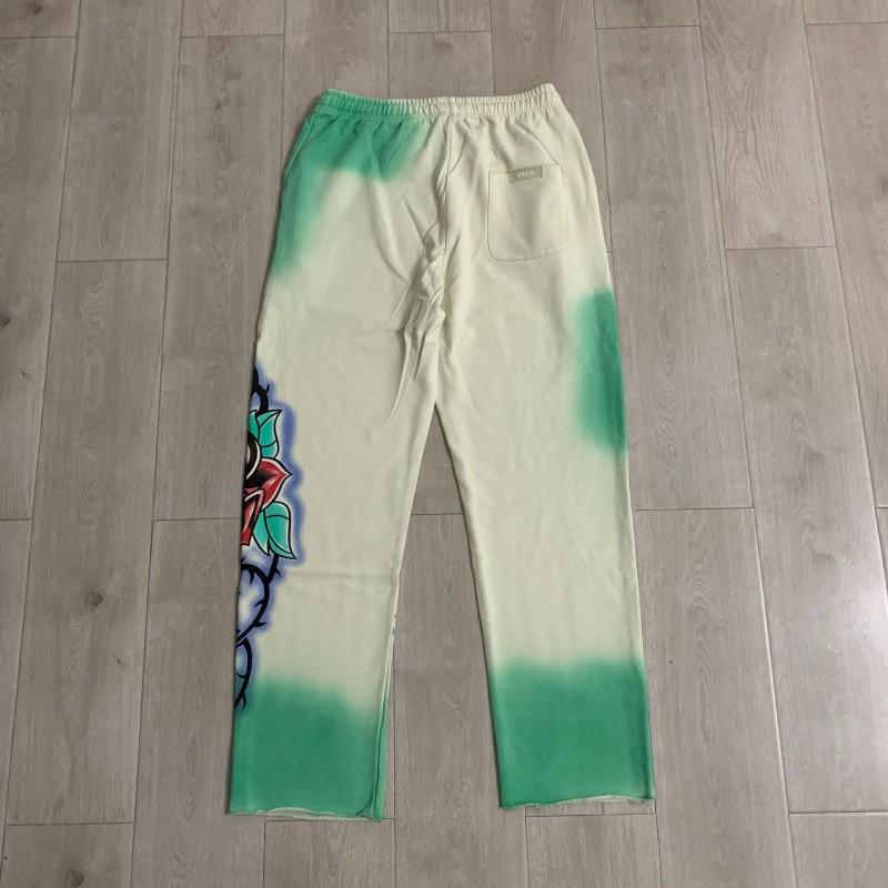 Unisex Relaxed Fit Washed Cotton Jogger Pants With Embroidered Letter Print Casual Trousers
