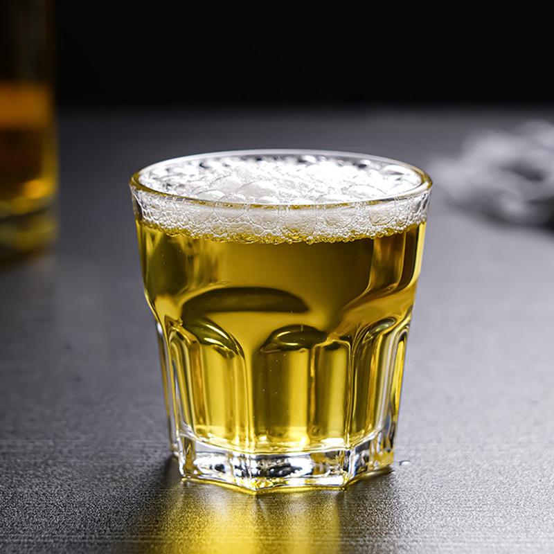 2Pcs Set 240Ml Foreign Wine Mug Beverage Brandy Cocktail Scotch Glasses Vintage Octagonal Cup Transparent Wine Glass Household