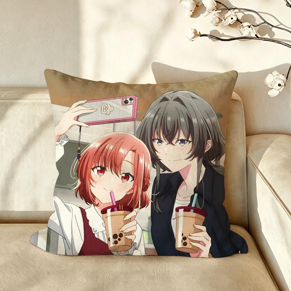 Anime Hikikomari Kyuuketsuki no Monmon Cushion Cover Pillow Case Antidustmite Pillowcase Silky Short Plush Sofa Cushion Cover