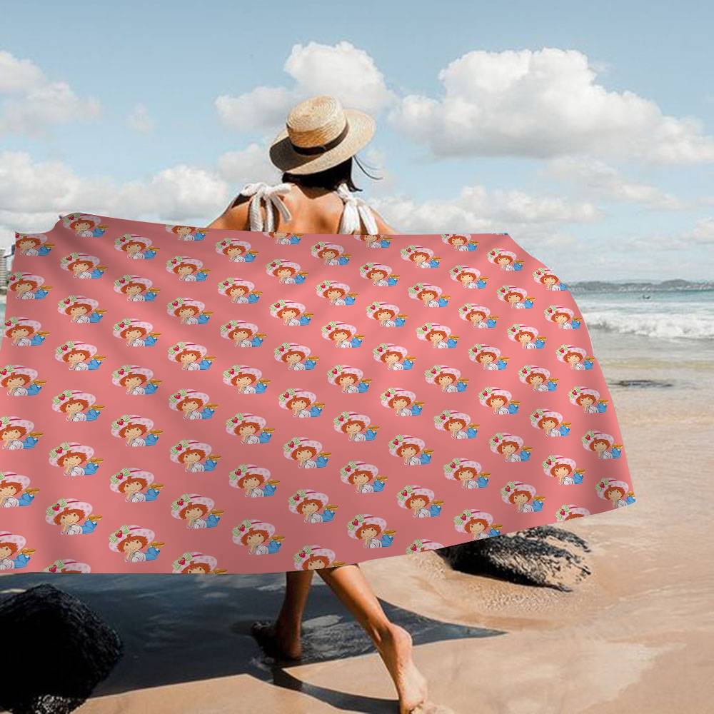 Strawberry Shortcake Microfiber Printed Beach Towel Mountain Climbing Yoga Beach Swimming Running Absorbent Soft Towel