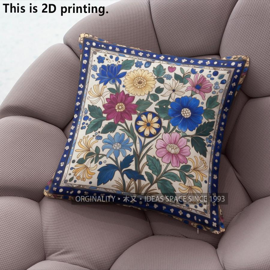 Bohemian Vintage Floral Pillow Covers Pattern Cushion Cover Suitable for Sofa Bedroom Car Pillow Cover