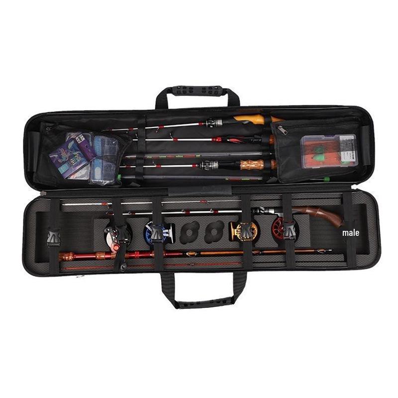 Lightweight Waterproof Hard Shell Fishing Rod Bag for Ice, Raft, and Sea Fishing - Multiple Sizes Available