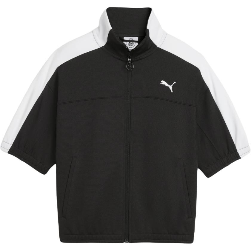 Puma T7 Color Block Sports Casual Zip Short Sleeve Jacket Women jackets 636871-01 XS