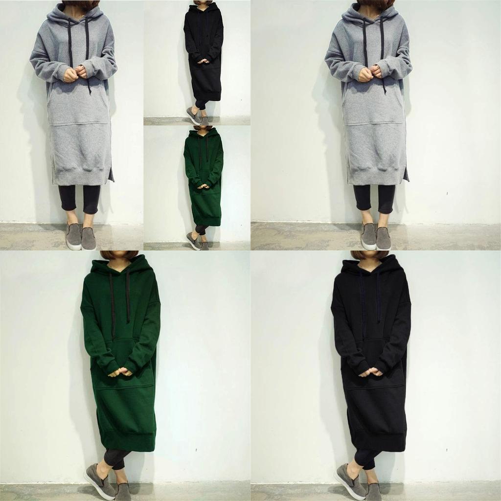Women's Long Sleeve Loose Casual Plus Sweatshirt Hoodies Long Maxi Dress In Premium Quality And Timeless Design
