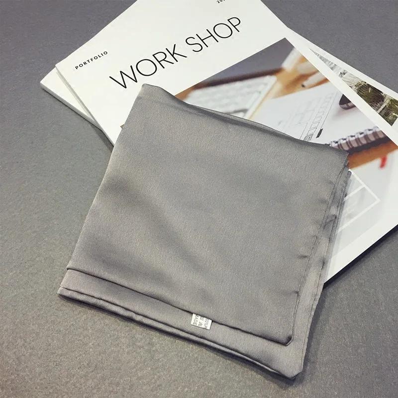 Fashion Neckerchief Women Headband Hair Scarf Silk Satin Bag Scarves Female 145*15cm Long Wraps Black Red Pink Scarfs For Ladies