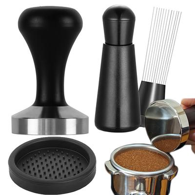 Kaffee-Tamper 51mm Tamper und Kaffee-Rührer Set Holzgriff Kaffee-Tamper Kaffeezubehör Barista-Werkzeuge Tamper 51/53/58mm