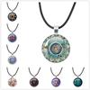 Beautiful Mandala Tree of Life Rope Chain Glass Pendant Necklaces for Women Yoga Mandala Necklaces Gift Charm Women Jewelry