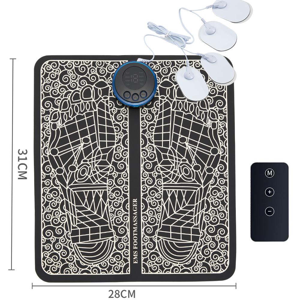 EMS Foot Massager Pad Portable Foldable Massage Mat Pulse Muscle Stimulation Improve Blood Circulation Relief Pain Relax Feet