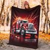 Truck Driver Flannel Blanket Soft Warm All-Season Throw, Design for Camping, Car Travel, Hiking Sofa, Bed, Office Perfect Gift for Parties