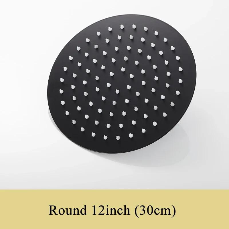 Indoor Bathroom Shower Head Square Round Ultra-thin Stainless Steel Bathroom Shower Head Bathroom Accessories