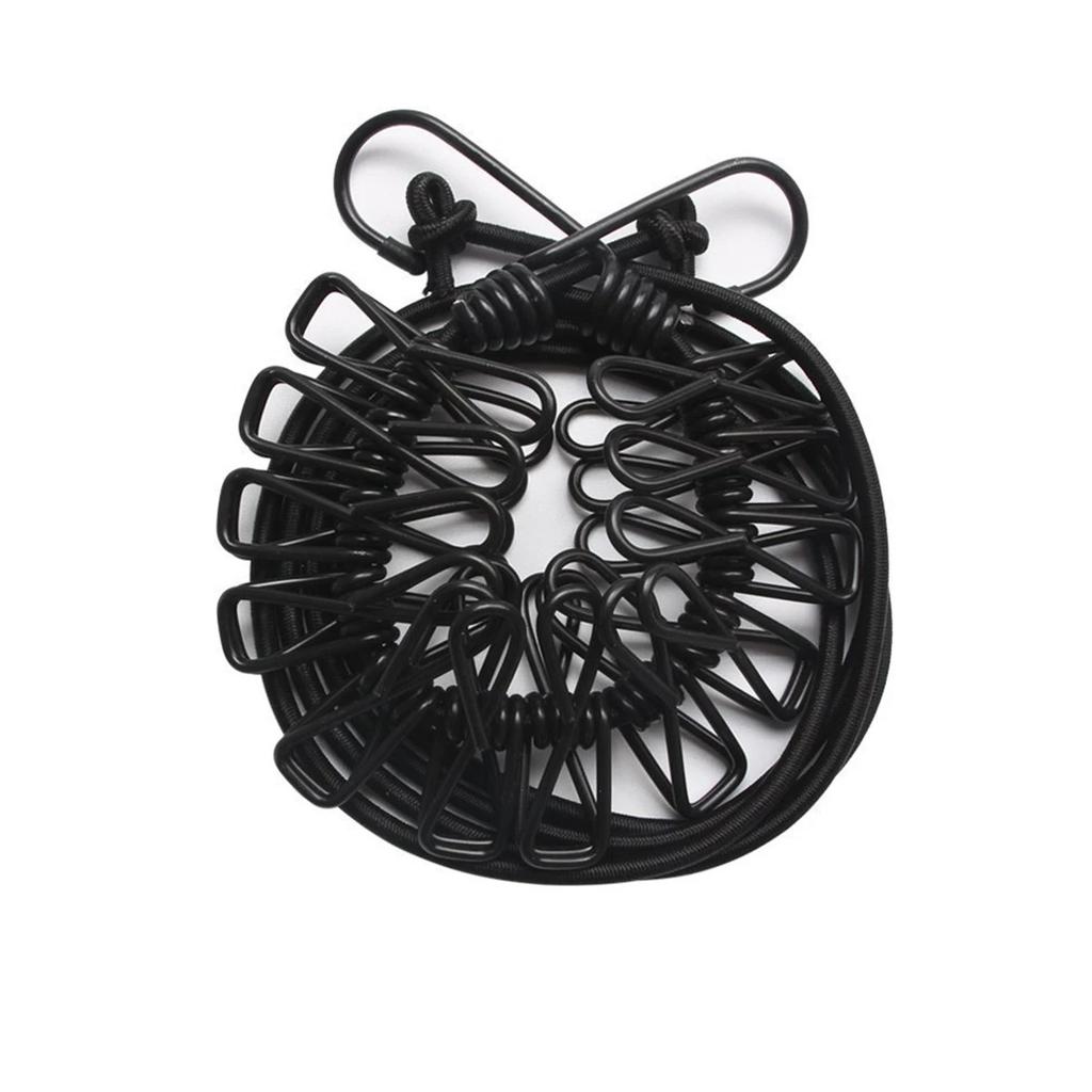 Outdoor Camping Travel Home Colourful 12 Clip Clothesline Self-driving Tour Portable Windproof Non-slip Sun Drying Rope