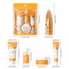 4pcs Vitamin C Skin Care Sets Face Cream Facial Cleanser Essence Spf 50+ VC Sunscreen Moisturizing Refresh Face Care Travel Suit