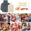 2L Large Leakproof Hot Water Bottle Foot Warmer Without Electricity Super Soft Cozy Thick Heating Pads for Winter Warmth
