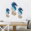 3 Pcs Wood Seahorse Nautical Wall Decor Vintage Sea Life Wall Art Ocean Coastal Lake House Hanging Decoration for Living Room Bedroom