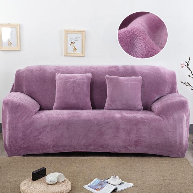 Stretch Plush Sofa Covers for Living Room 1/2/3/4 Seat All-inclusive Velvet Couch Covers Elastic Case Couch Sofa Slipcover Towel