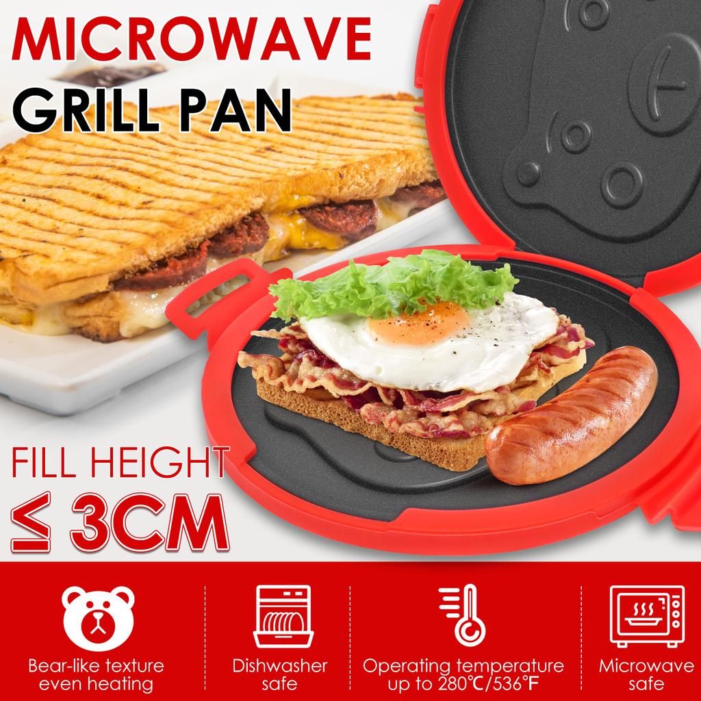 1Pc Microwave Sandwich Grill Silicone Protective Microwave Pan Nonstick Microwave Sandwich Grill for Cooking Kitchen Accessories