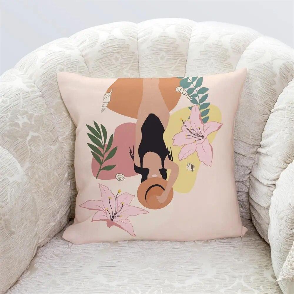 Bedroom Living Room Home Cushion Cover Geometric Abstract Pillowcase Modern Office Decor