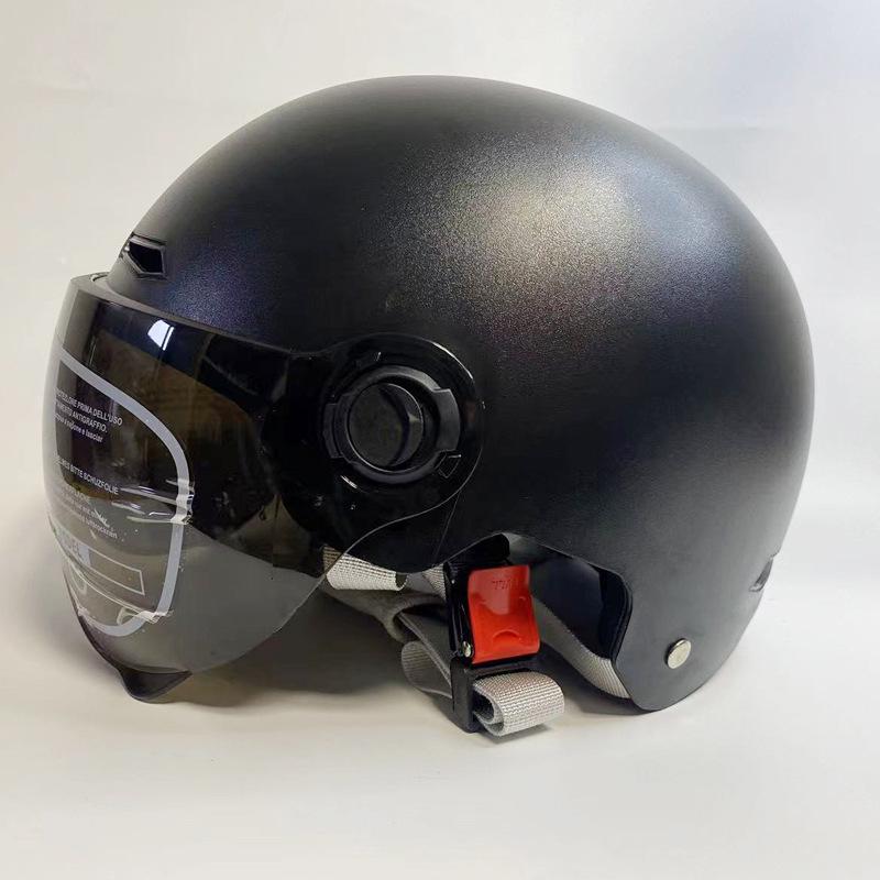 

3C Certified Sun Protection Half Helmet for Men & Women - Safety Motorcycle Riding Helmet Brown Short Lens
