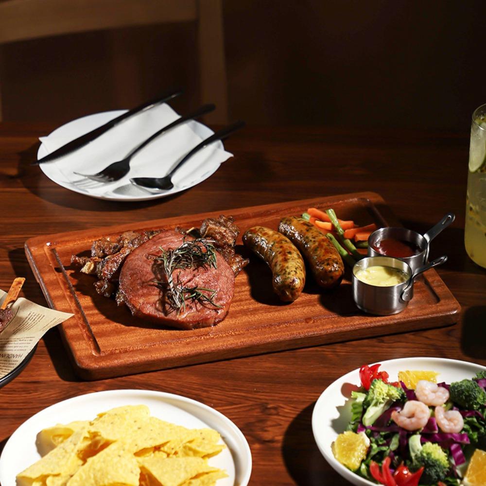 

Smooth Steak Tray Wood Western Food Wooden Board Cheese Tray Pizza Plate Home S-Style A