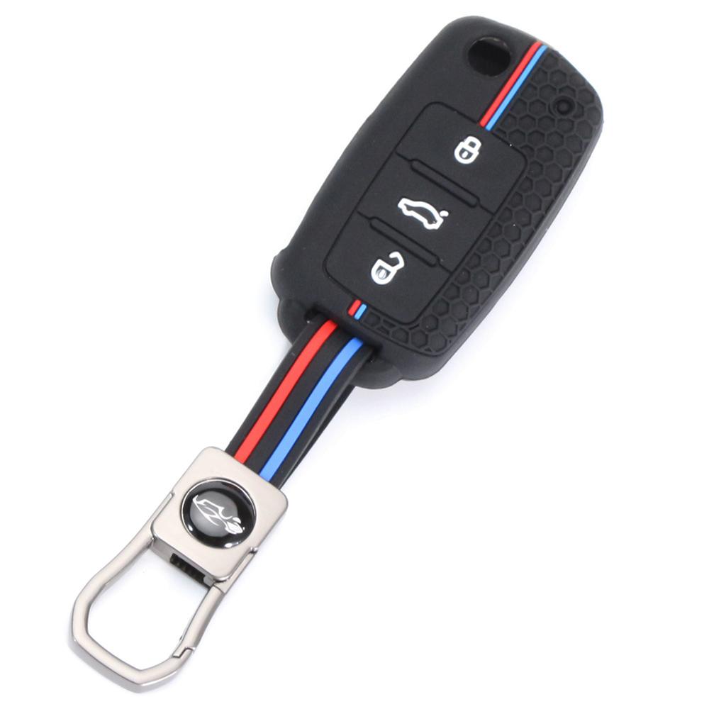 

Silicone Car Key Case Cover For VW Volkswagen Polo Golf Passat Beetle Tiguan Seat Leon Altea Skoda Octavia Kodiaq чорний