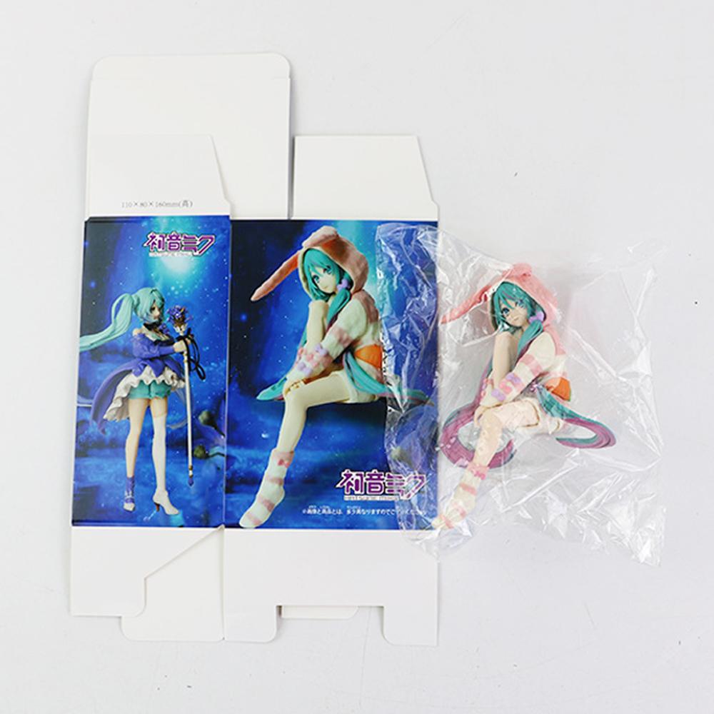13.8cm Cute Rabbit Ear Pajamas Miku Figure Anime Proportional Humanoid Model Gift Car Decoration Doll Model Kids Toys Fans