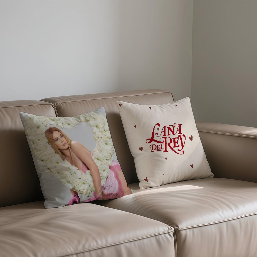L-Lana Singer D-Del R-Rey cushion cover Square Sofa Cushion Cover Casual Skin-Friendly Comfortable Pillow Cover